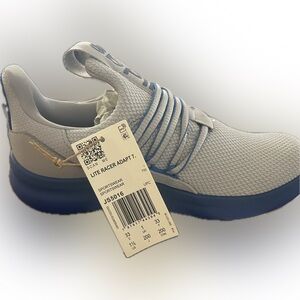 NWT Adidas Lite Racer Adapt 7 Sneakers - White and Blue kids size 1.5